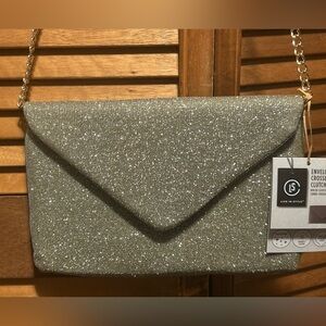 LS Elegant Glitter Envelope Crossbody Clutch
